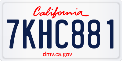 CA license plate 7KHC881