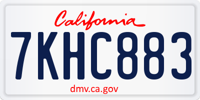 CA license plate 7KHC883