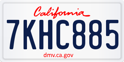 CA license plate 7KHC885
