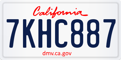 CA license plate 7KHC887