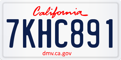 CA license plate 7KHC891
