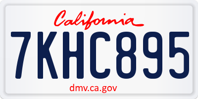 CA license plate 7KHC895