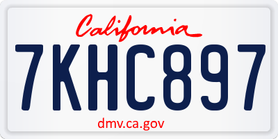CA license plate 7KHC897