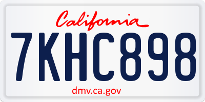 CA license plate 7KHC898
