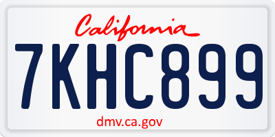 CA license plate 7KHC899