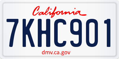 CA license plate 7KHC901