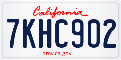 CA license plate 7KHC902