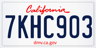 CA license plate 7KHC903