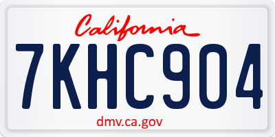 CA license plate 7KHC904