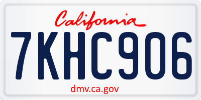 CA license plate 7KHC906