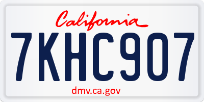 CA license plate 7KHC907