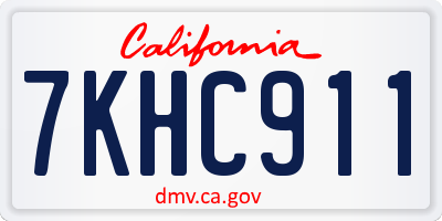 CA license plate 7KHC911