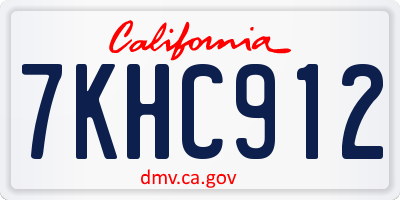 CA license plate 7KHC912