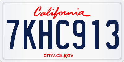 CA license plate 7KHC913
