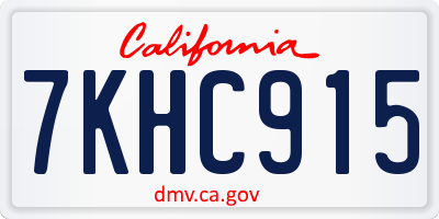 CA license plate 7KHC915