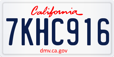 CA license plate 7KHC916