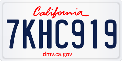 CA license plate 7KHC919