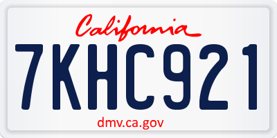 CA license plate 7KHC921