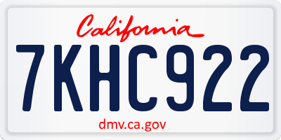 CA license plate 7KHC922