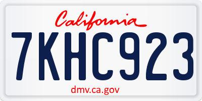 CA license plate 7KHC923
