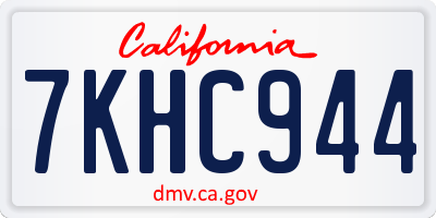 CA license plate 7KHC944