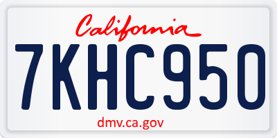 CA license plate 7KHC950