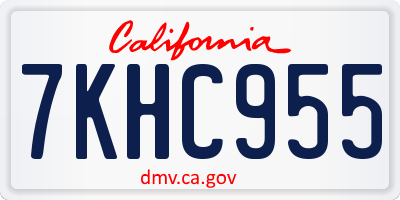 CA license plate 7KHC955