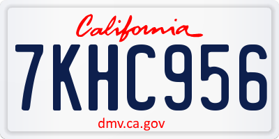 CA license plate 7KHC956