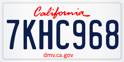 CA license plate 7KHC968