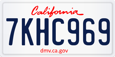 CA license plate 7KHC969