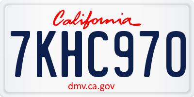 CA license plate 7KHC970