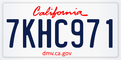 CA license plate 7KHC971