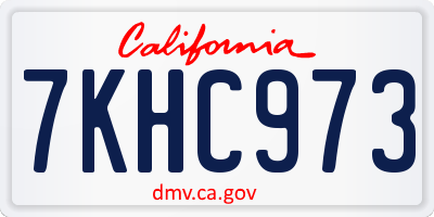 CA license plate 7KHC973