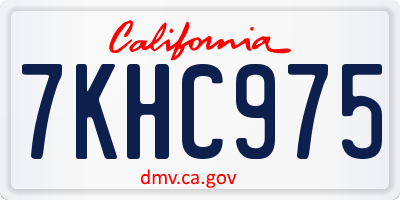 CA license plate 7KHC975