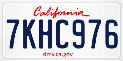CA license plate 7KHC976
