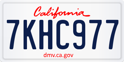 CA license plate 7KHC977