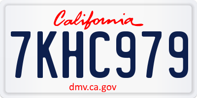 CA license plate 7KHC979