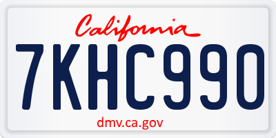 CA license plate 7KHC990