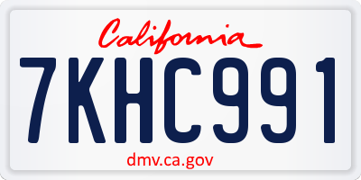 CA license plate 7KHC991