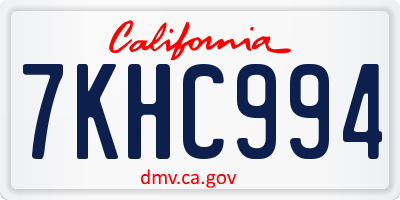 CA license plate 7KHC994