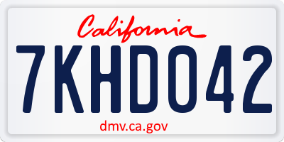 CA license plate 7KHD042