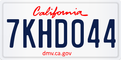 CA license plate 7KHD044