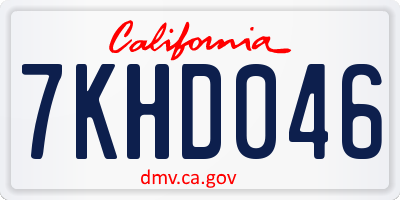 CA license plate 7KHD046
