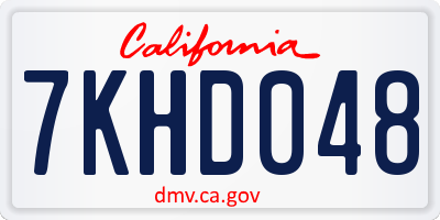 CA license plate 7KHD048
