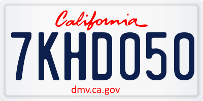 CA license plate 7KHD050