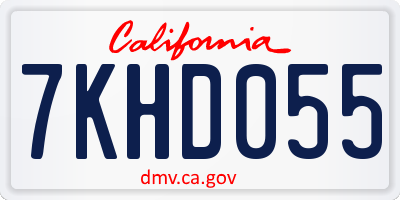 CA license plate 7KHD055