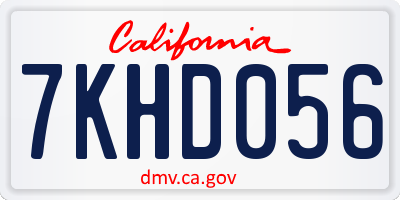 CA license plate 7KHD056