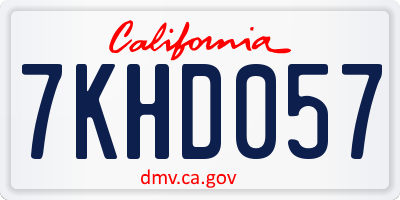 CA license plate 7KHD057