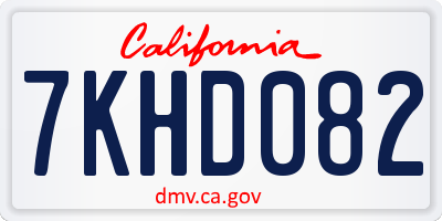 CA license plate 7KHD082