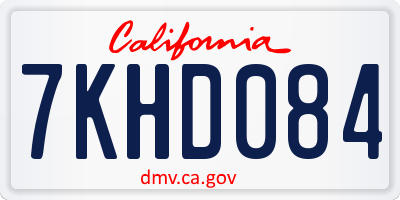 CA license plate 7KHD084